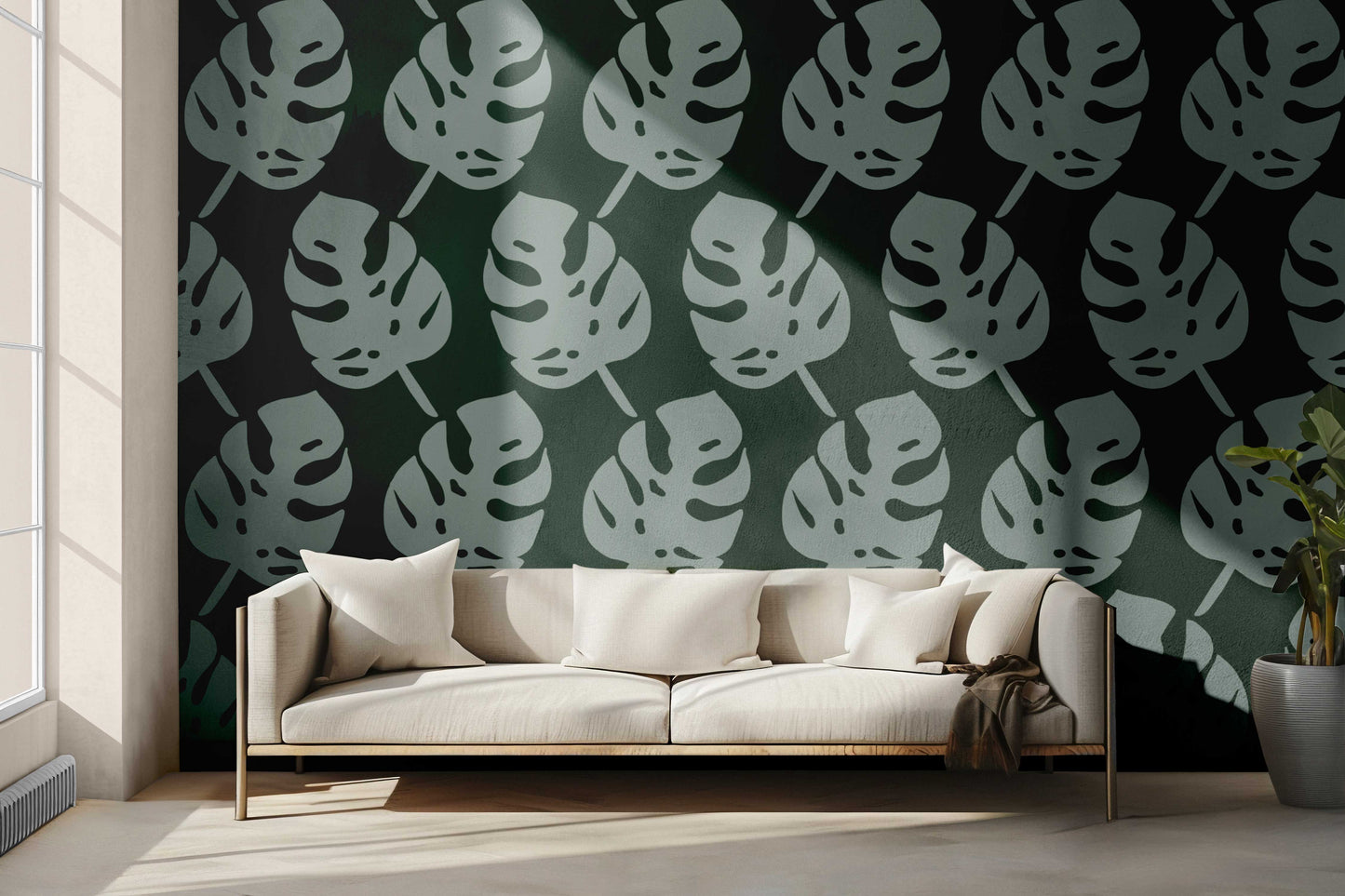 Monestera Wave Peel & Stick Wallpaper