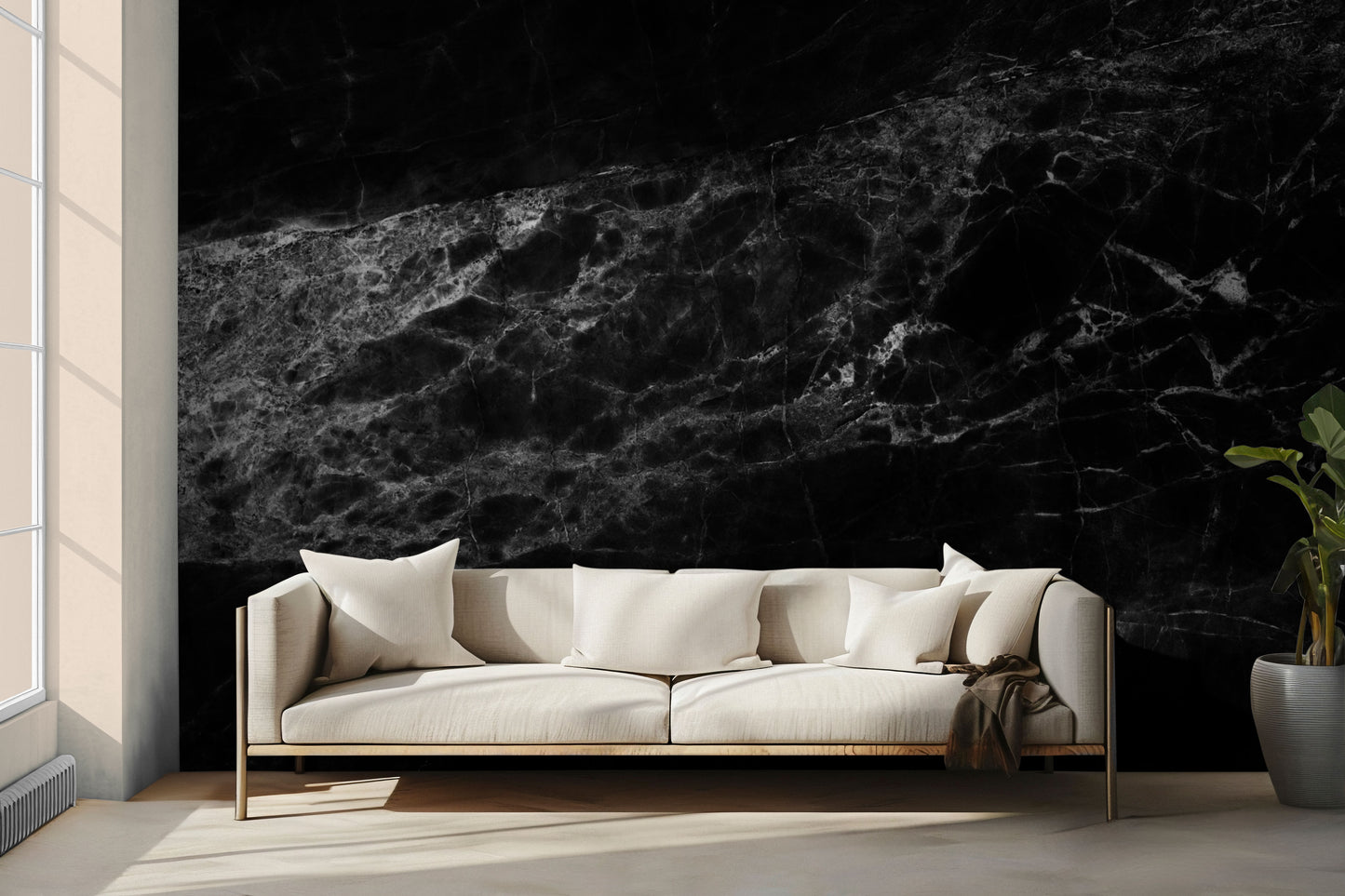 Black Marbled Peel & Stick Wallpaper