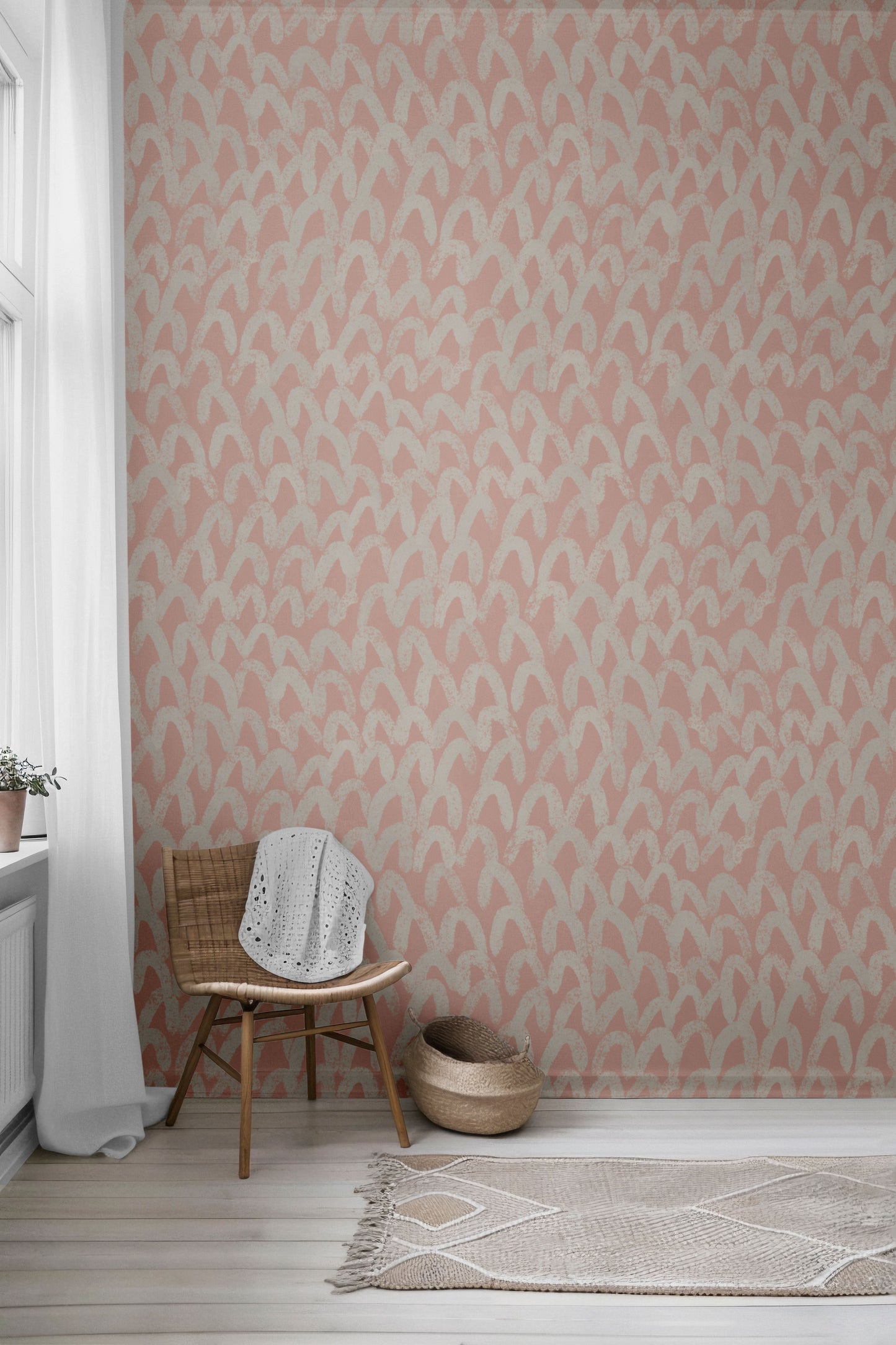 Arched Blush Peel & Stick Wallpaper