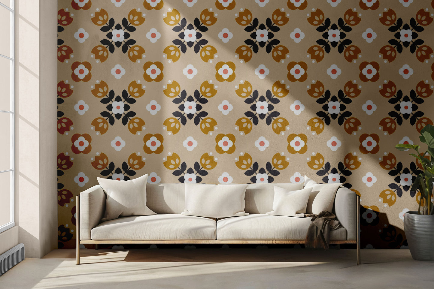 Butterscotch Blooms Peel & Stick Wallpaper