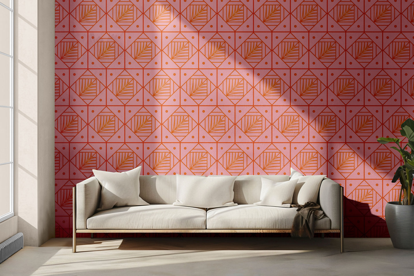 Golden Leaf Geometric Peel & Stick Wallpaper