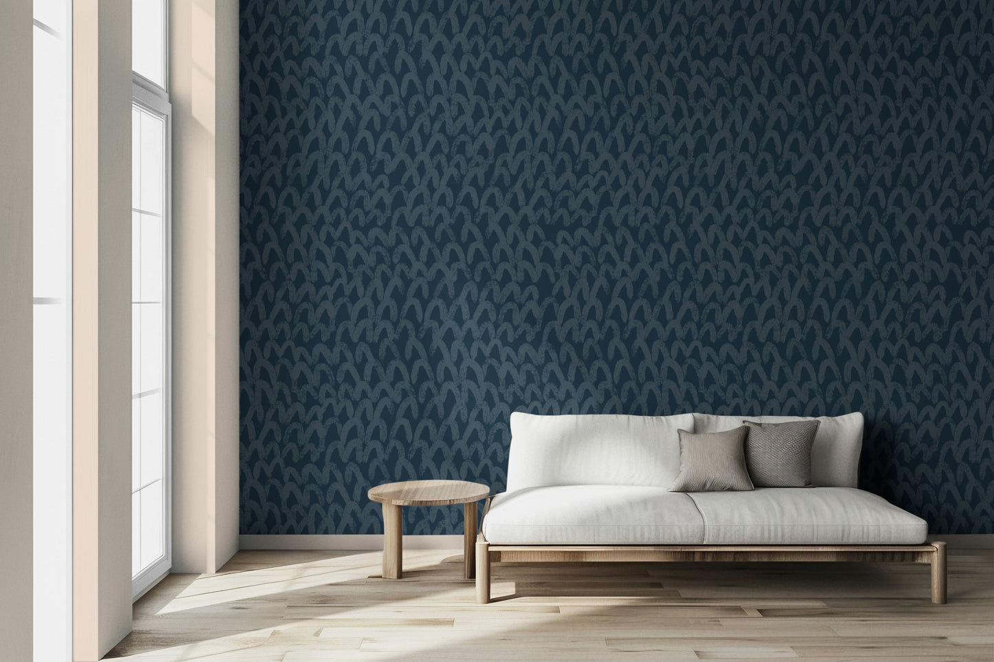 Arched Navy Peel & Stick Wallpaper