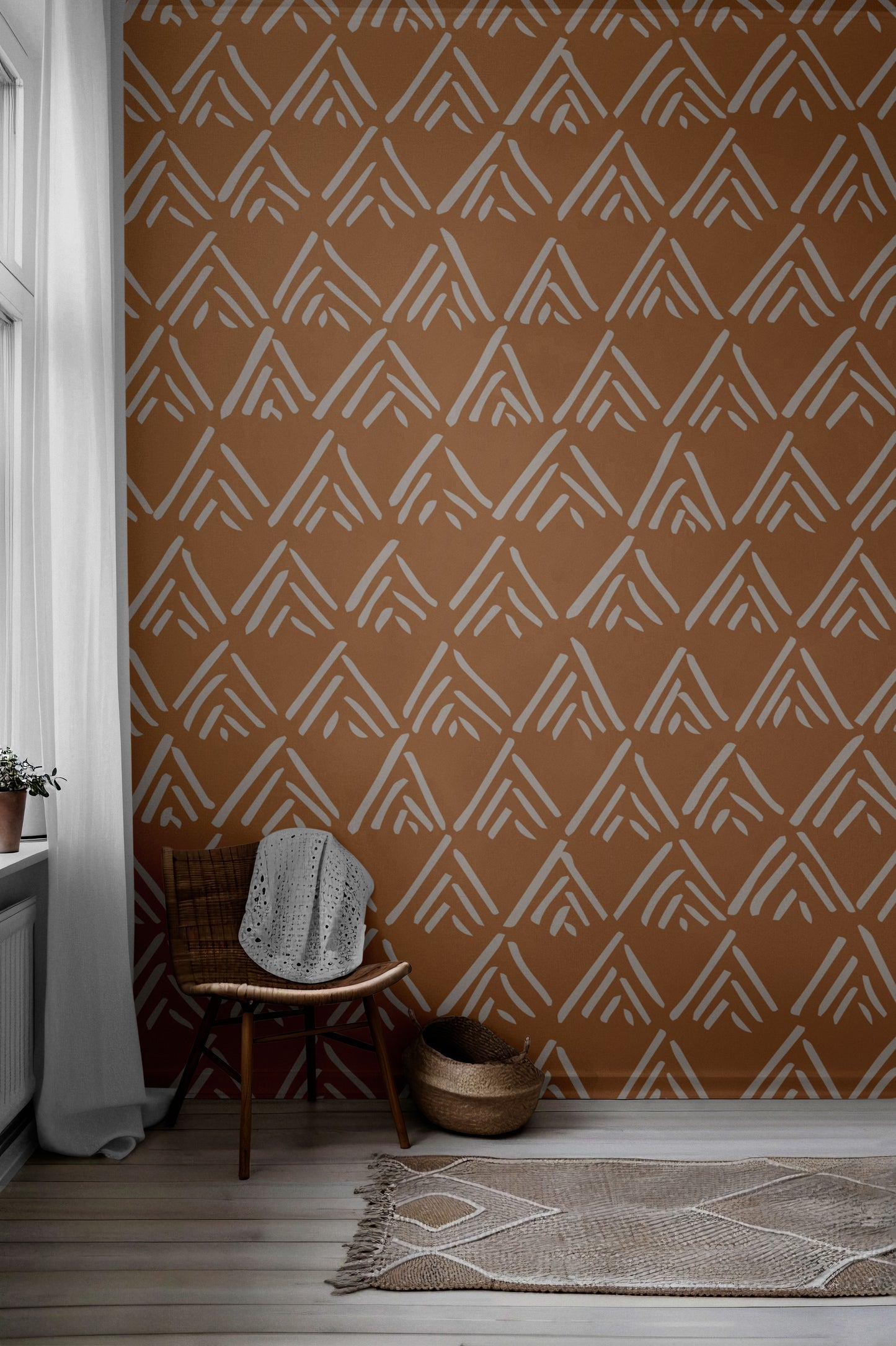 Peach Palmer Peel & Stick Wallpaper