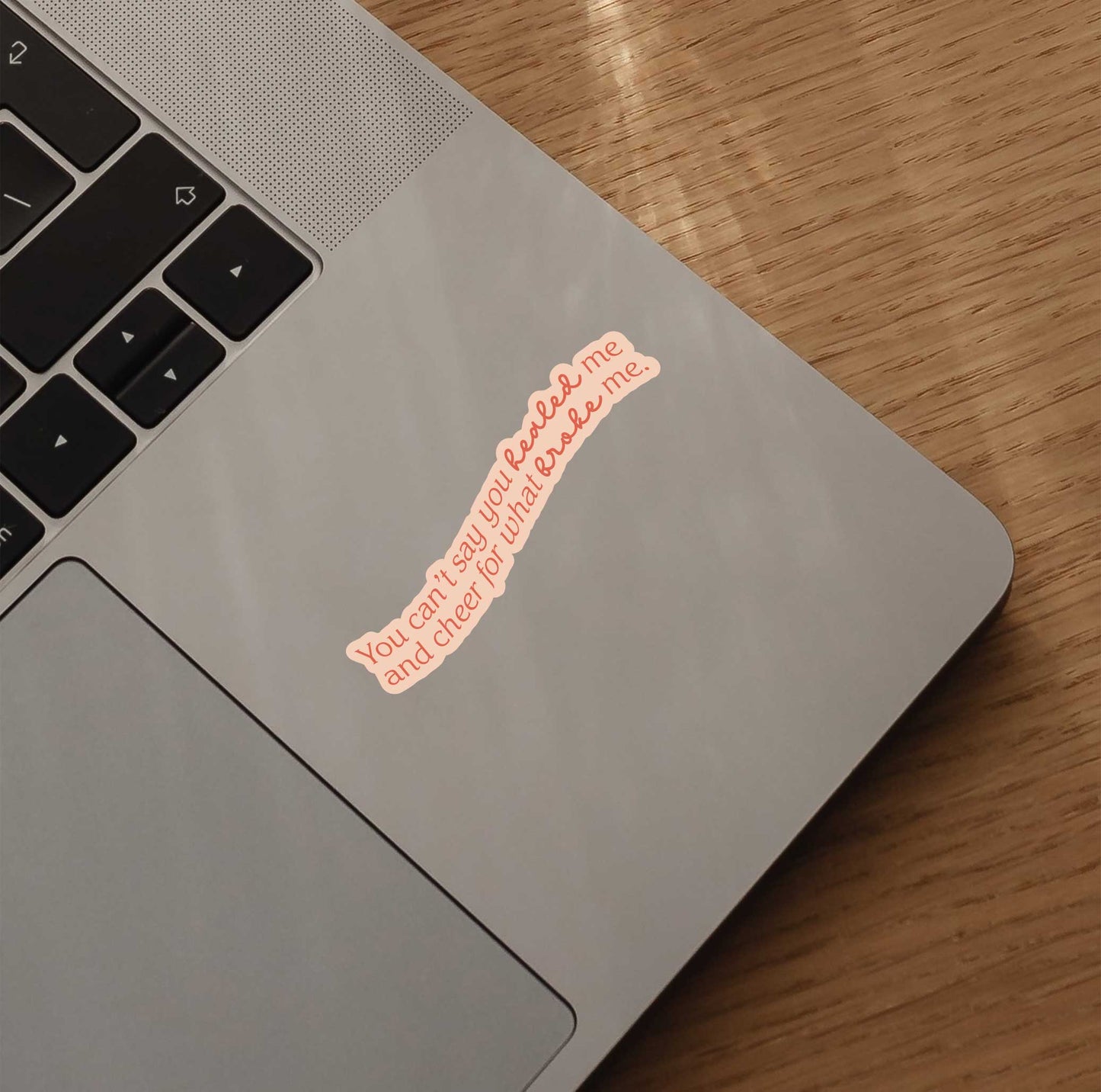 You Can’t Say You Healed Me And Cheer For What Broke Me Sticker