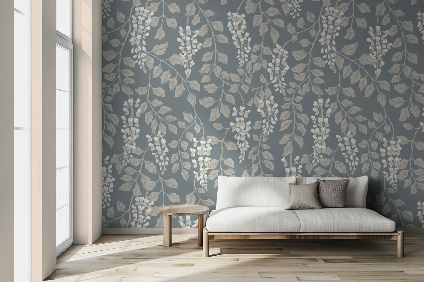 Chambray Blooms Peel & Stick Wallpaper