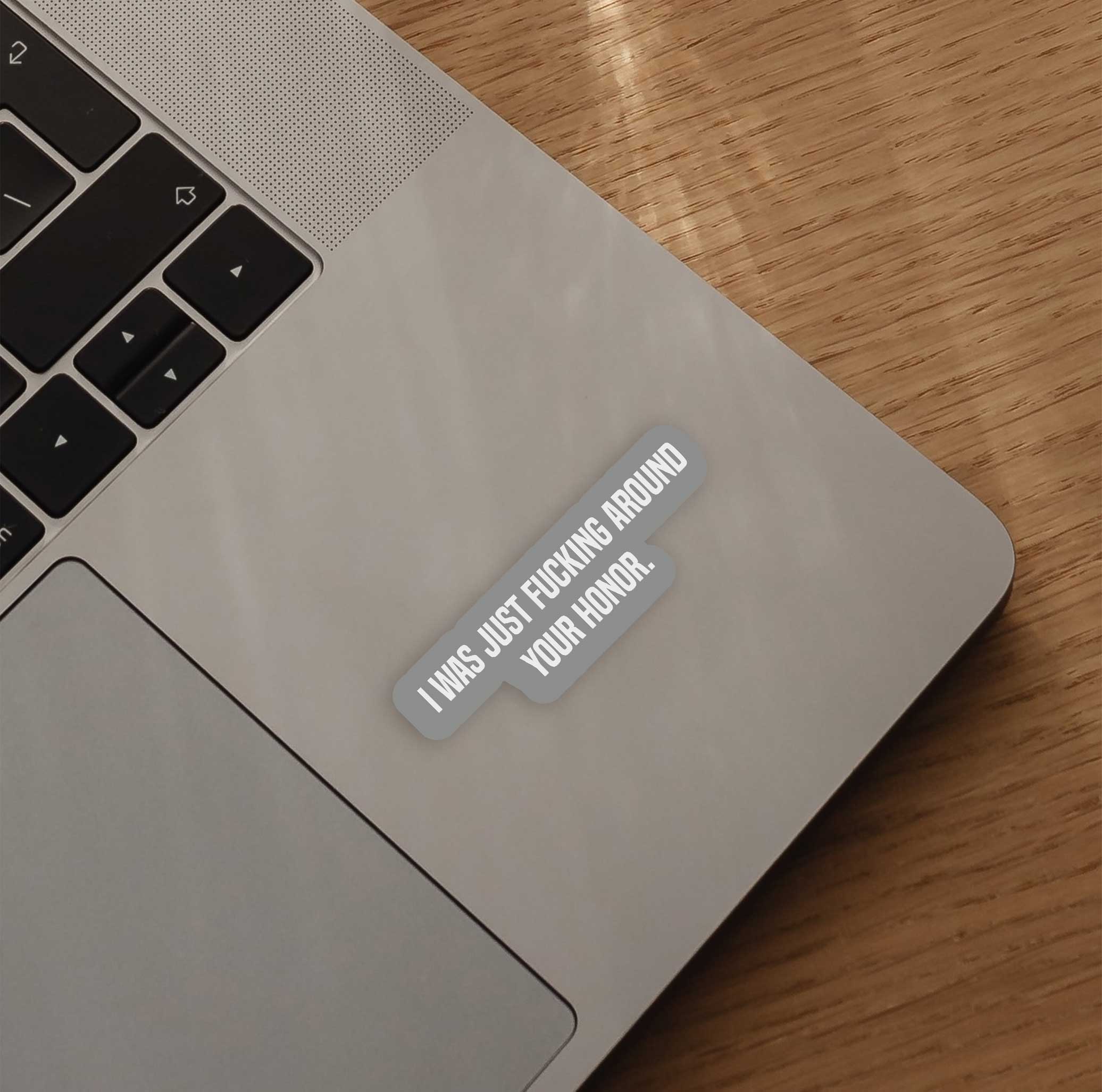 I Was Just Fucking Around Your Honor Sticker