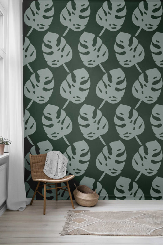 Monestera Wave Peel & Stick Wallpaper