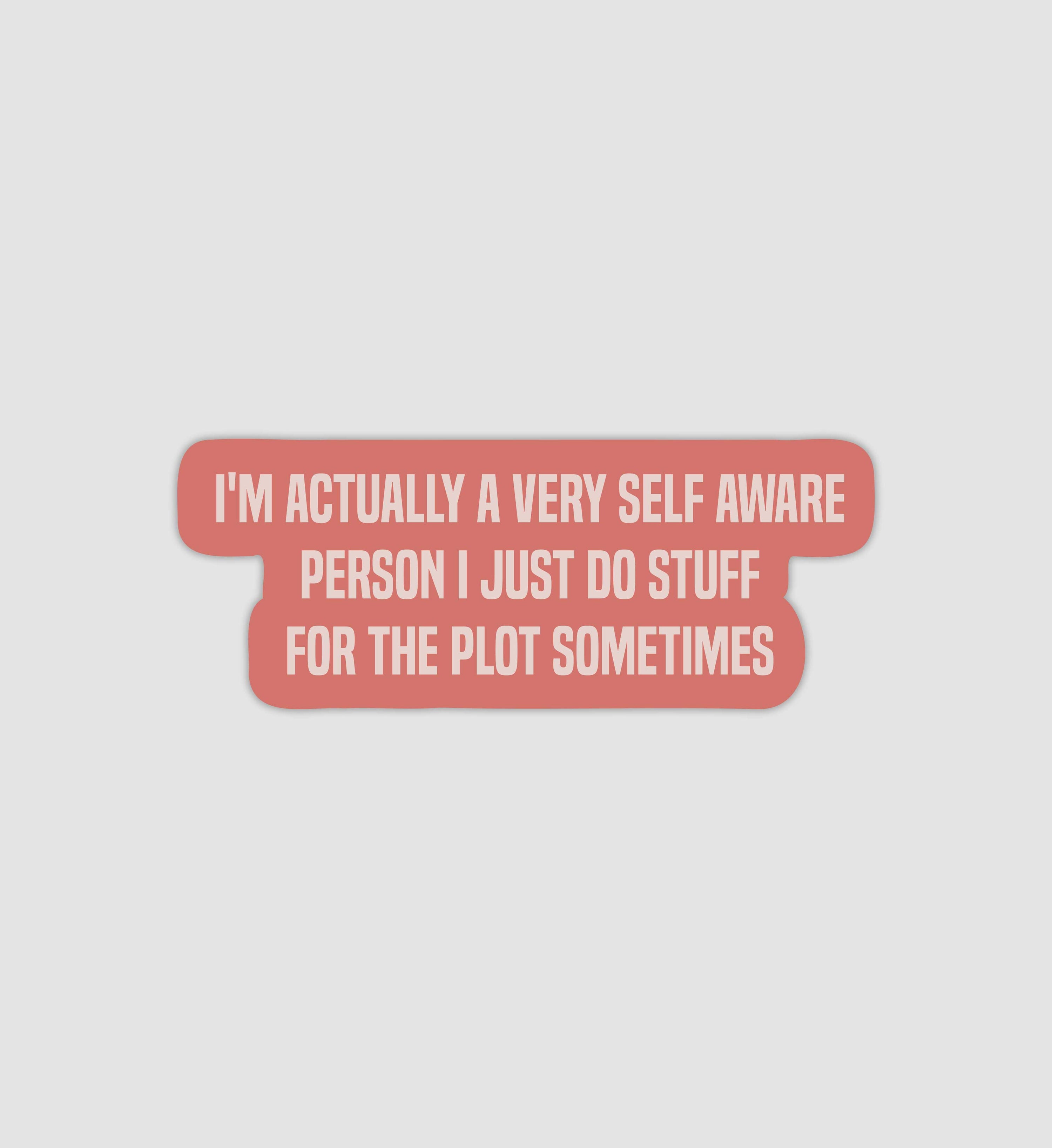 I'm Actually A Very Self Aware Person I Just Do Stuff For The Plot Sometimes Sticker