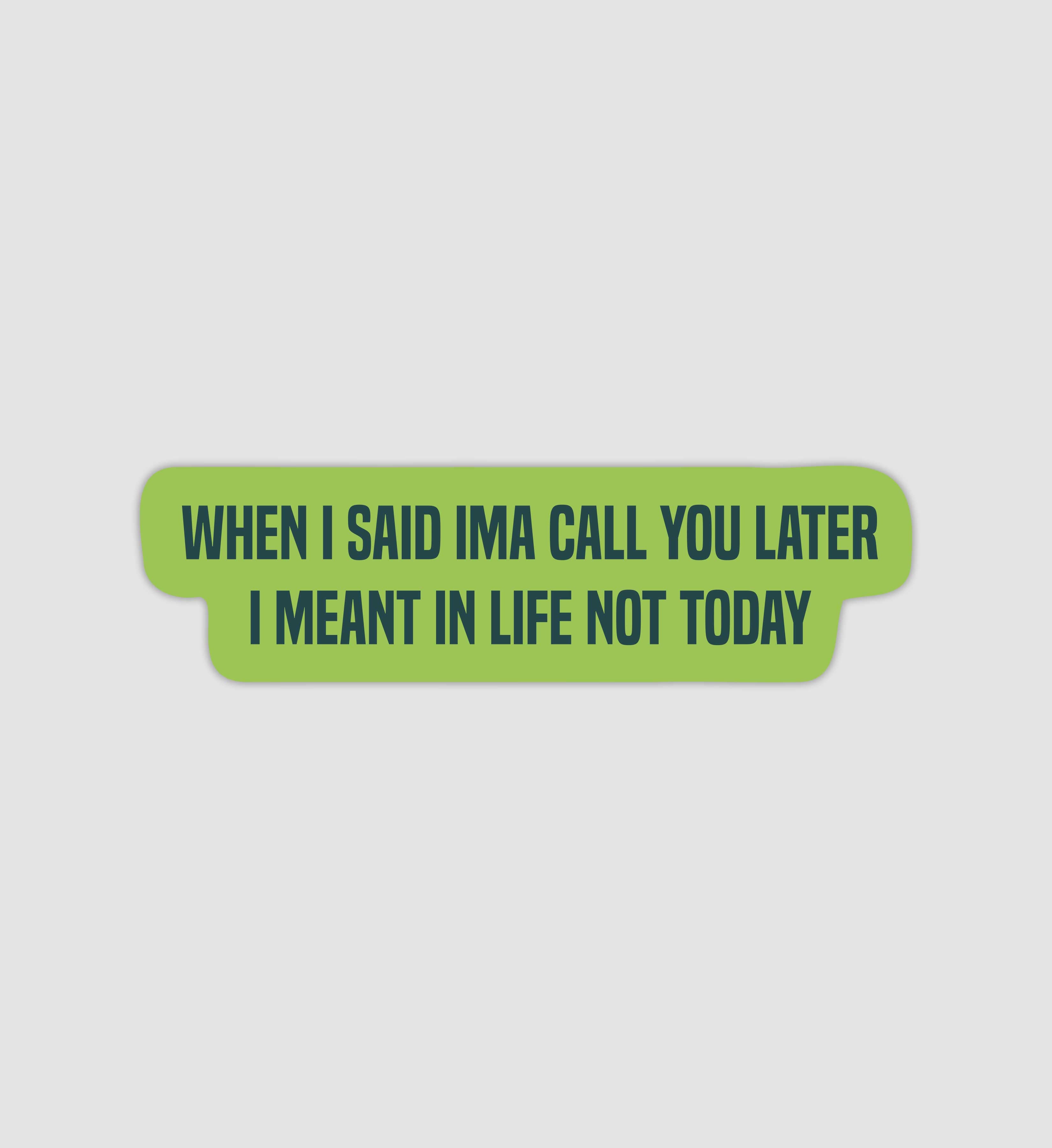 When I Said Ima Call You Later I Meant In Life Not Today Sticker