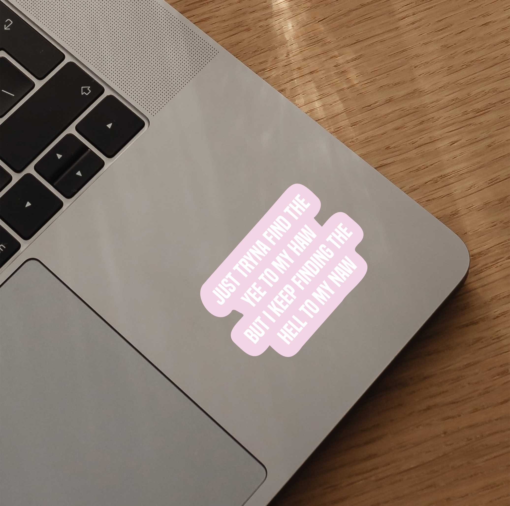 Just Tryna Find The Yee To My Haw But I Keep Finding The Hell To My Naw Sticker