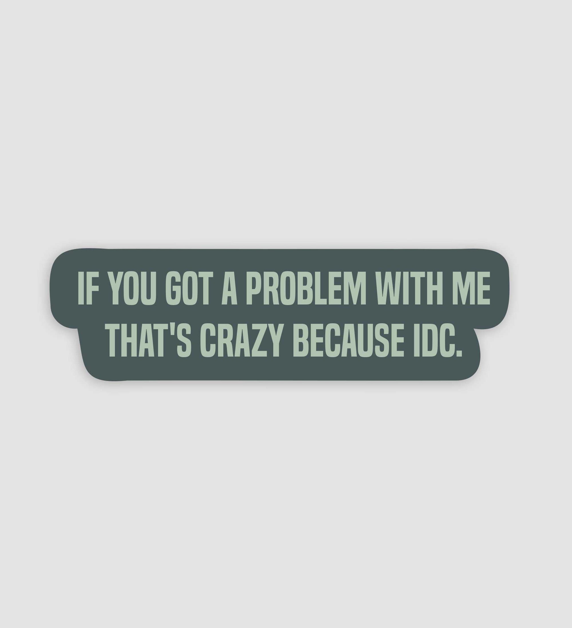If You Got A Problem With Me That's Crazy Because I Don't Care Sticker