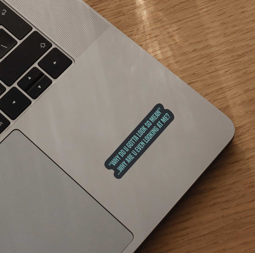 "Why You Gotta Look So Mean" Why Are You Looking At Me Sticker