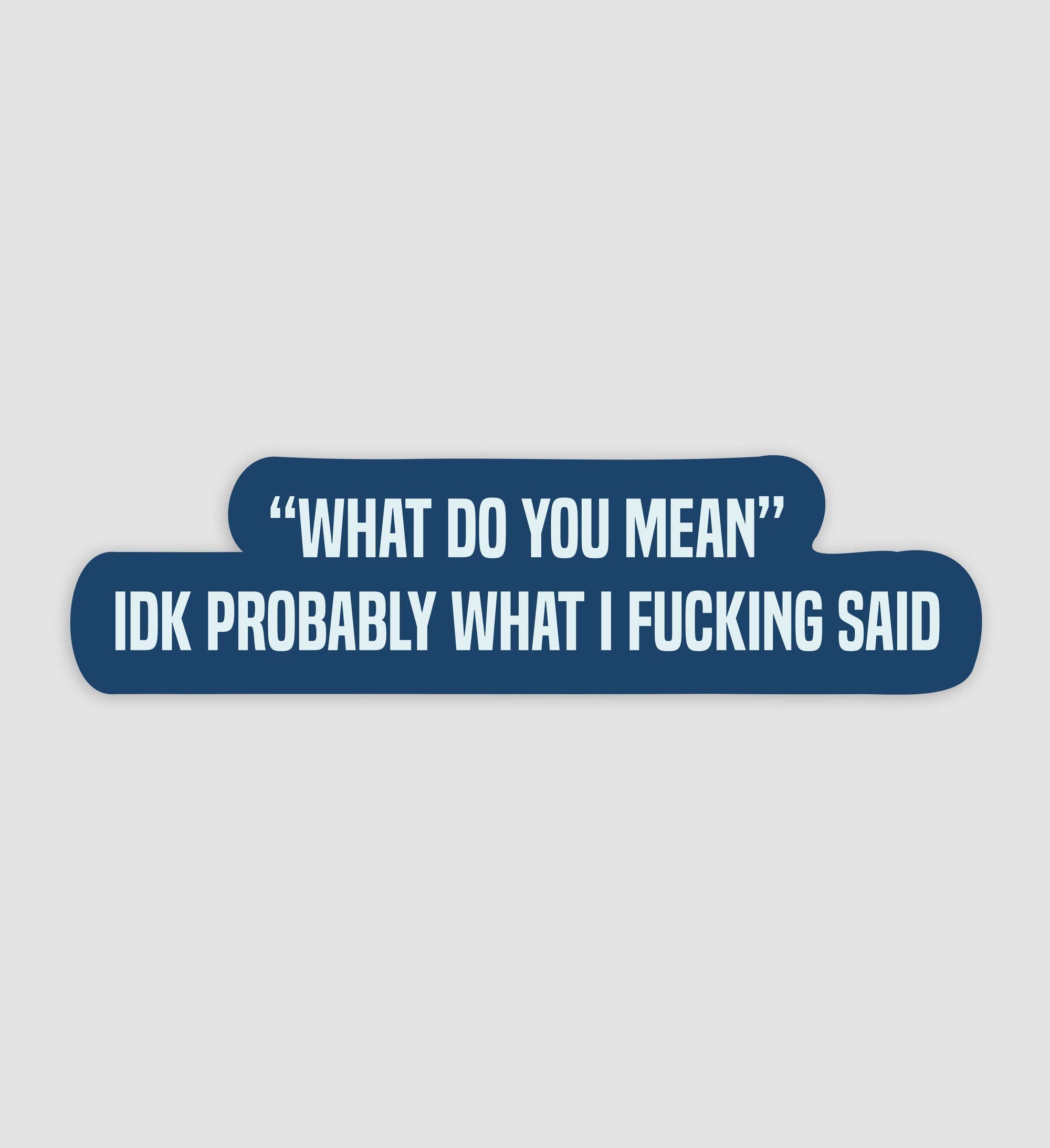 "What Do You Mean" IDK Probably What I Fucking Said Sticker