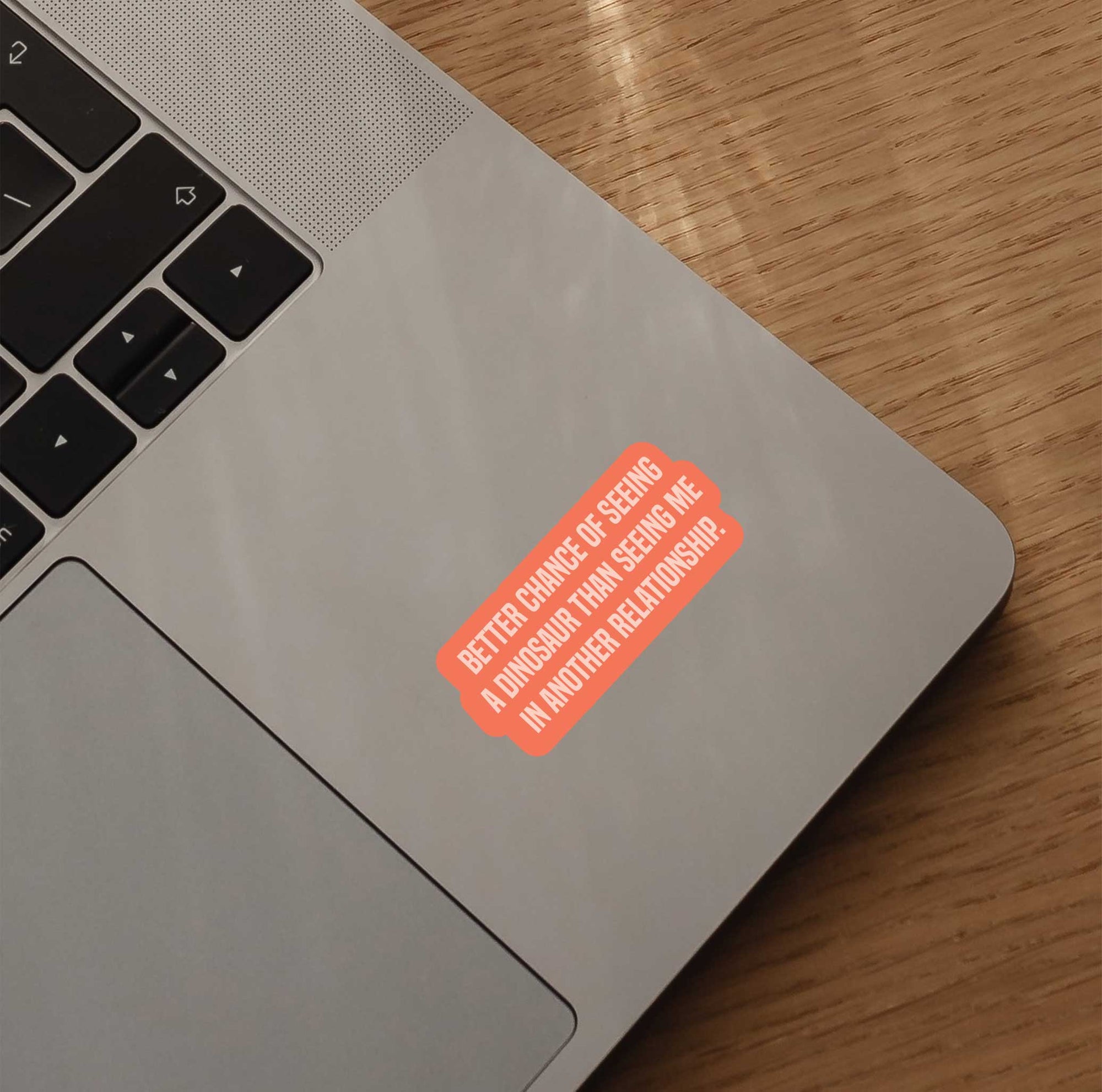 Better Chance Of Seeing A Dinosaur Than Seeing Me In Another Relationship Sticker