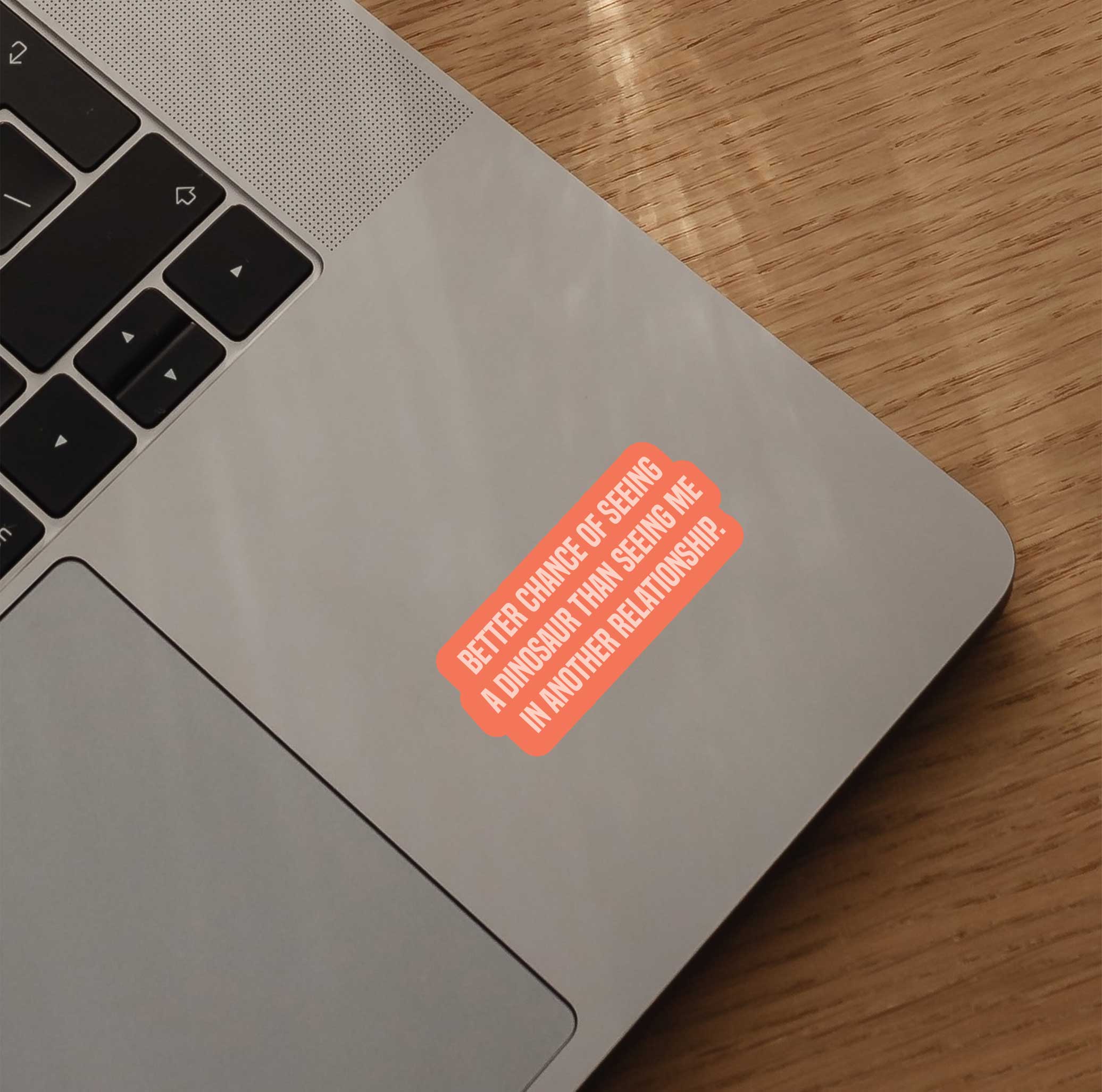 Better Chance Of Seeing A Dinosaur Than Seeing Me In Another Relationship Sticker