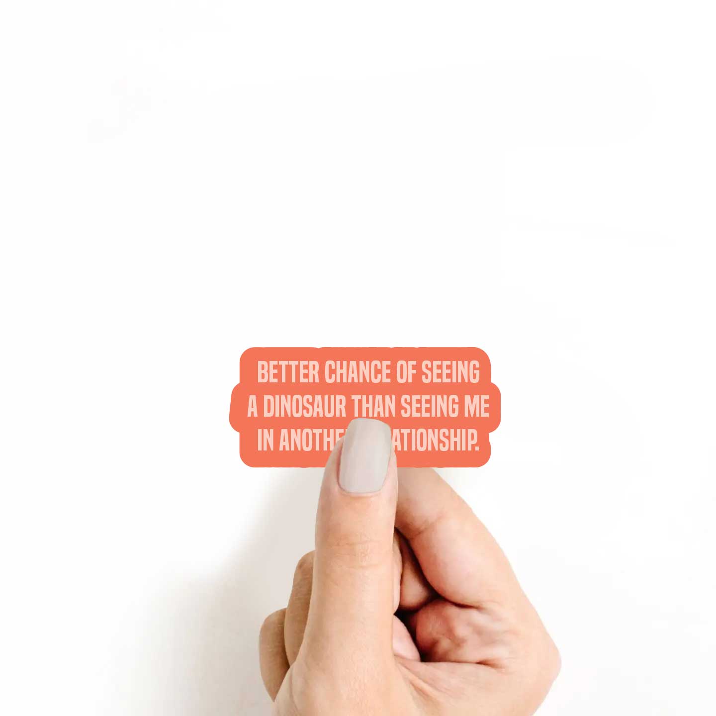 Better Chance Of Seeing A Dinosaur Than Seeing Me In Another Relationship Sticker