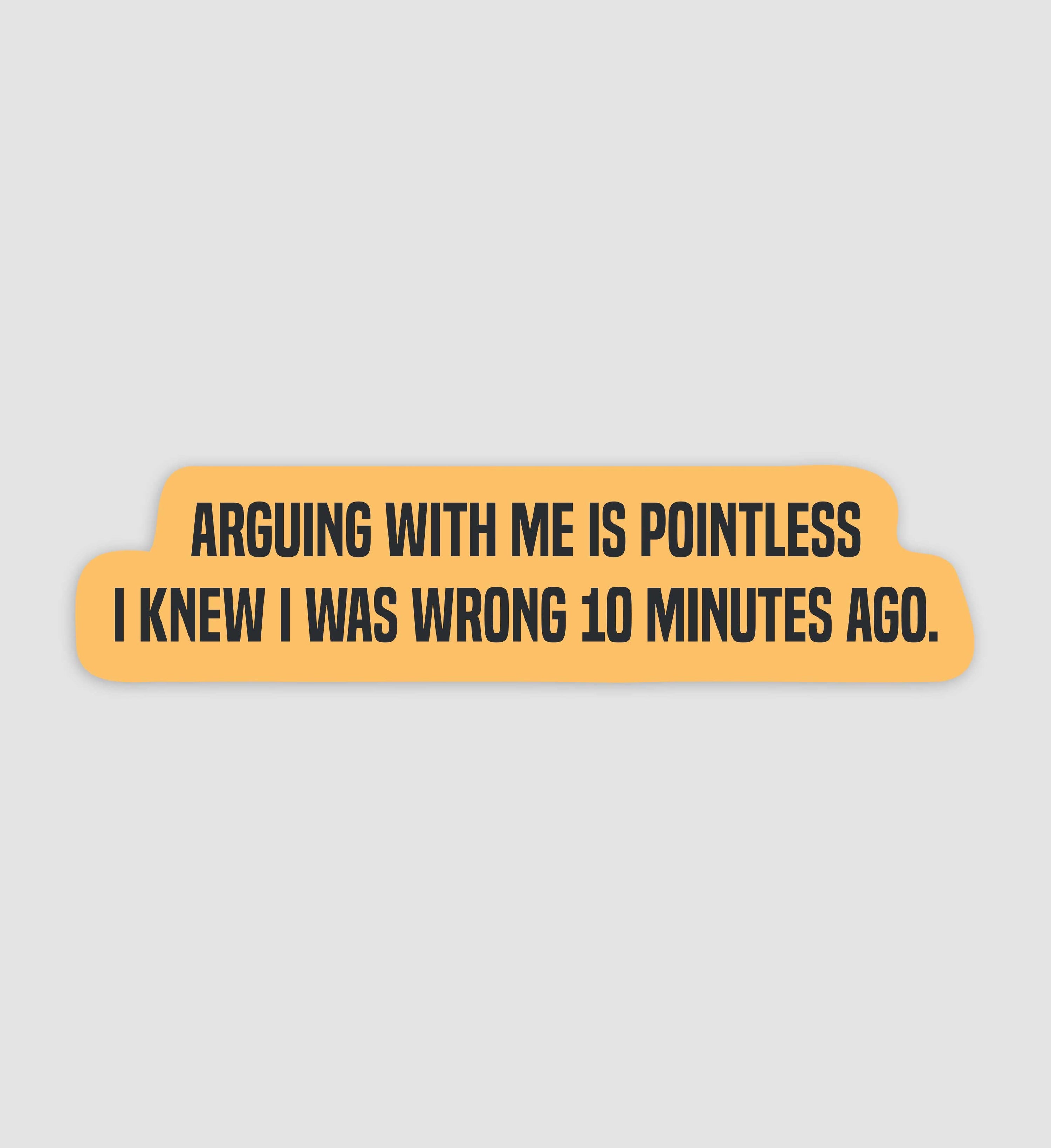 Arguing With Me Is Pointless I Knew I Was Wrong 10 Minutes Ago Sticker