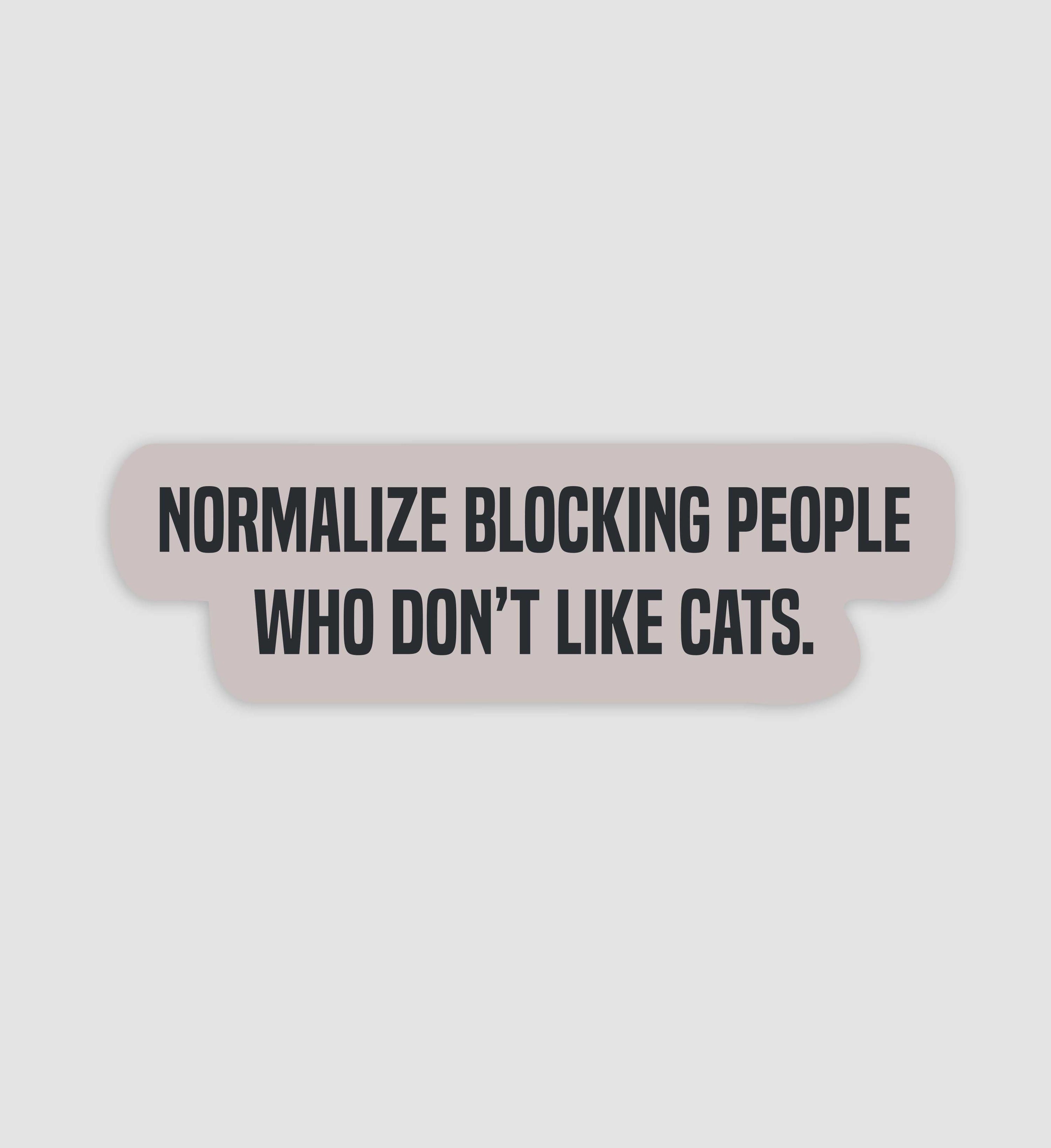 Normalize Blocking People Who Don't Like Cats Sticker