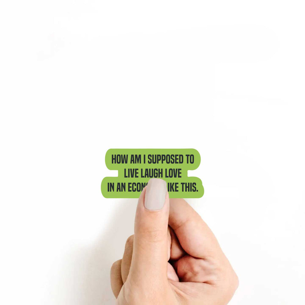 How Am I Supposed To Live Laugh Love In An Economy Like This Sticker