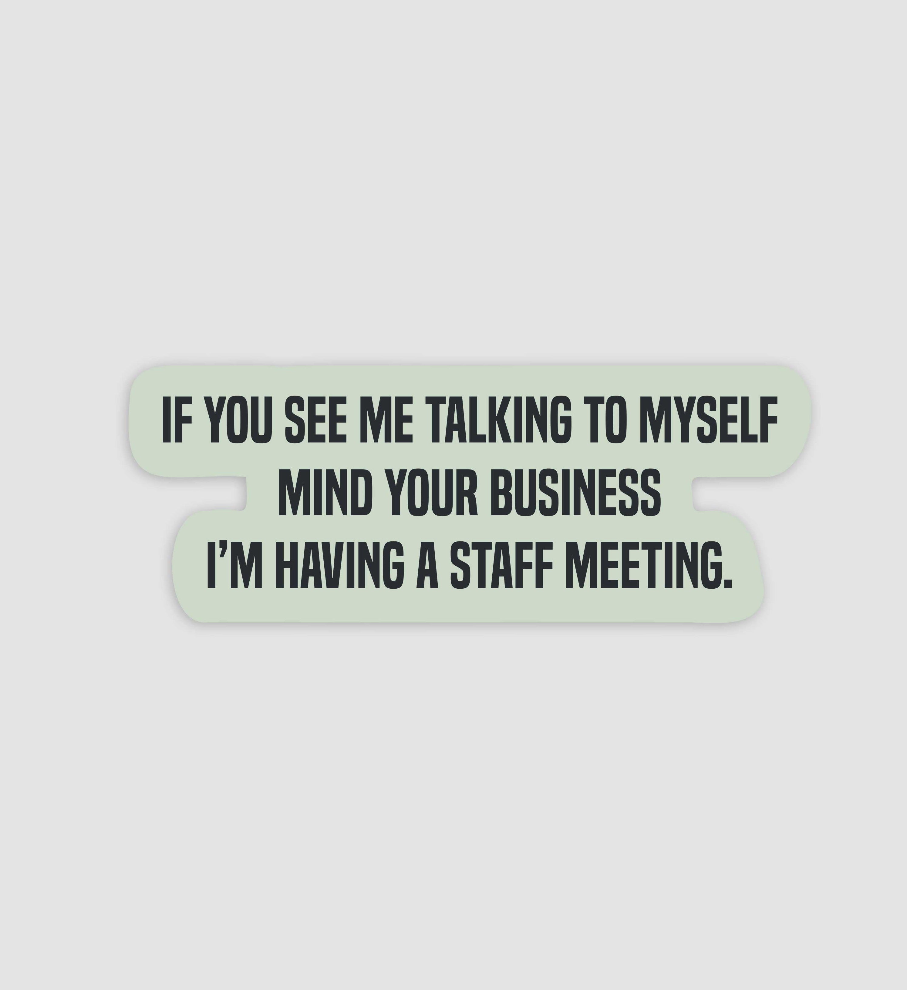 If You See Me Talking To Myself I'm Having A Staff Meeting Sticker