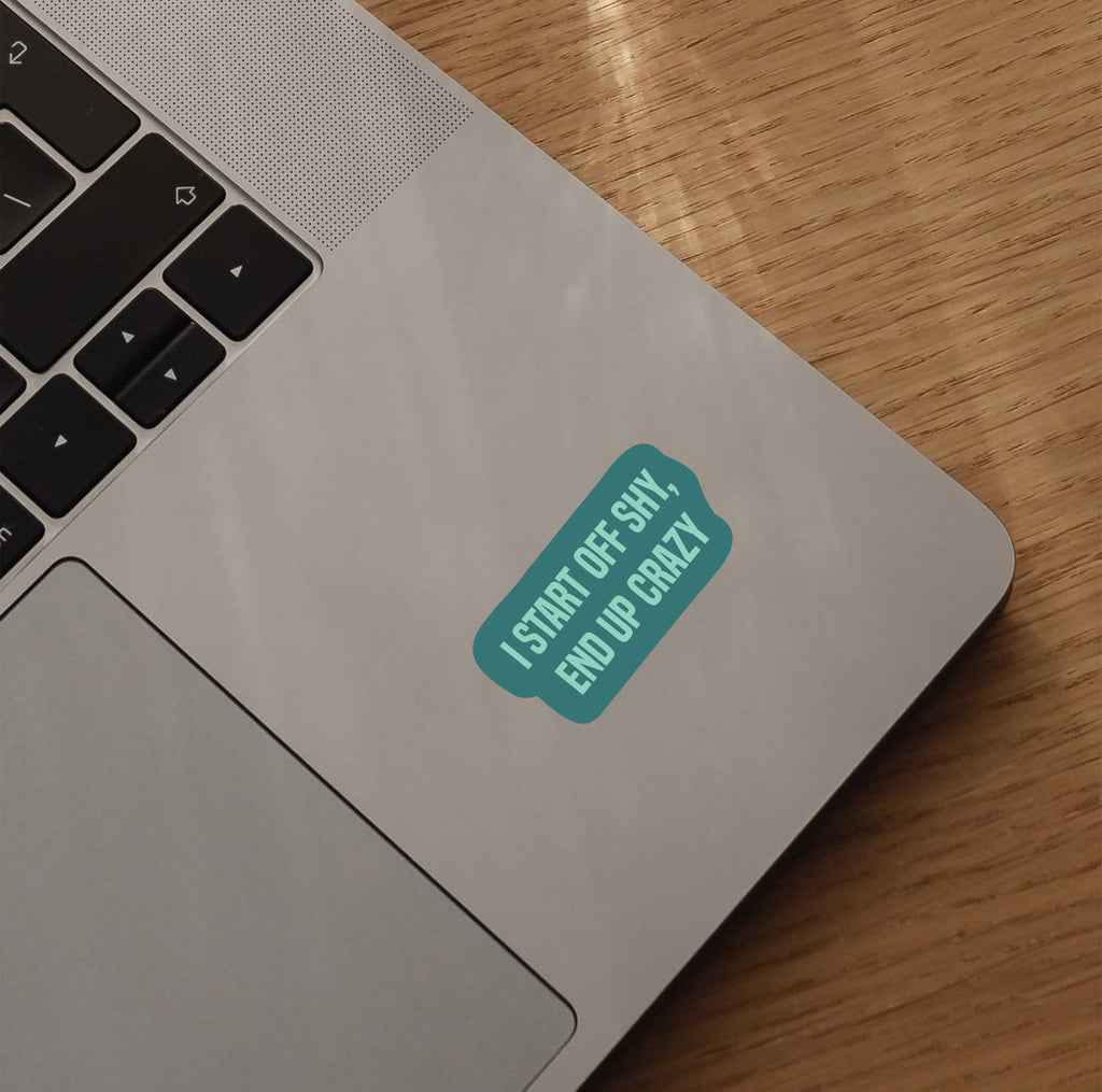 I Start Off Shy, End Up Crazy Sticker