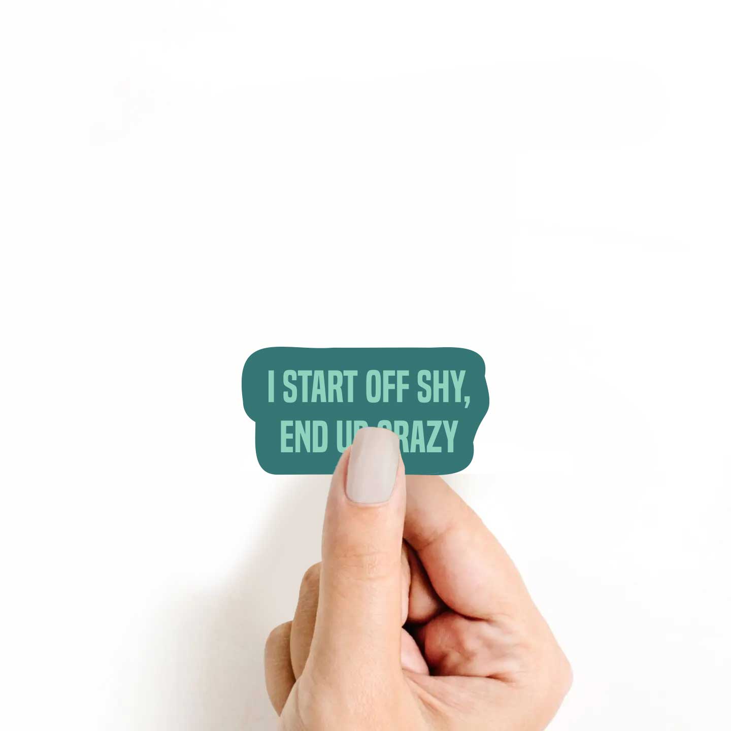 I Start Off Shy, End Up Crazy Sticker