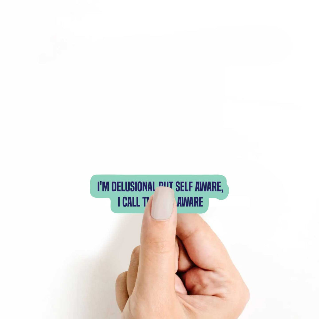 I'm Delusional But Self Aware, I Call That Delaware Sticker