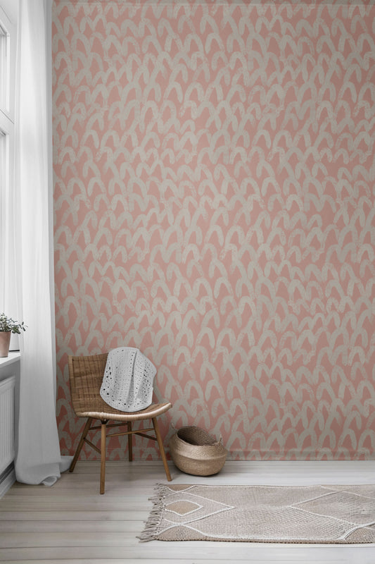 Arched Blush Peel & Stick Wallpaper