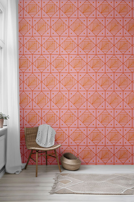 Golden Leaf Geometric Peel & Stick Wallpaper