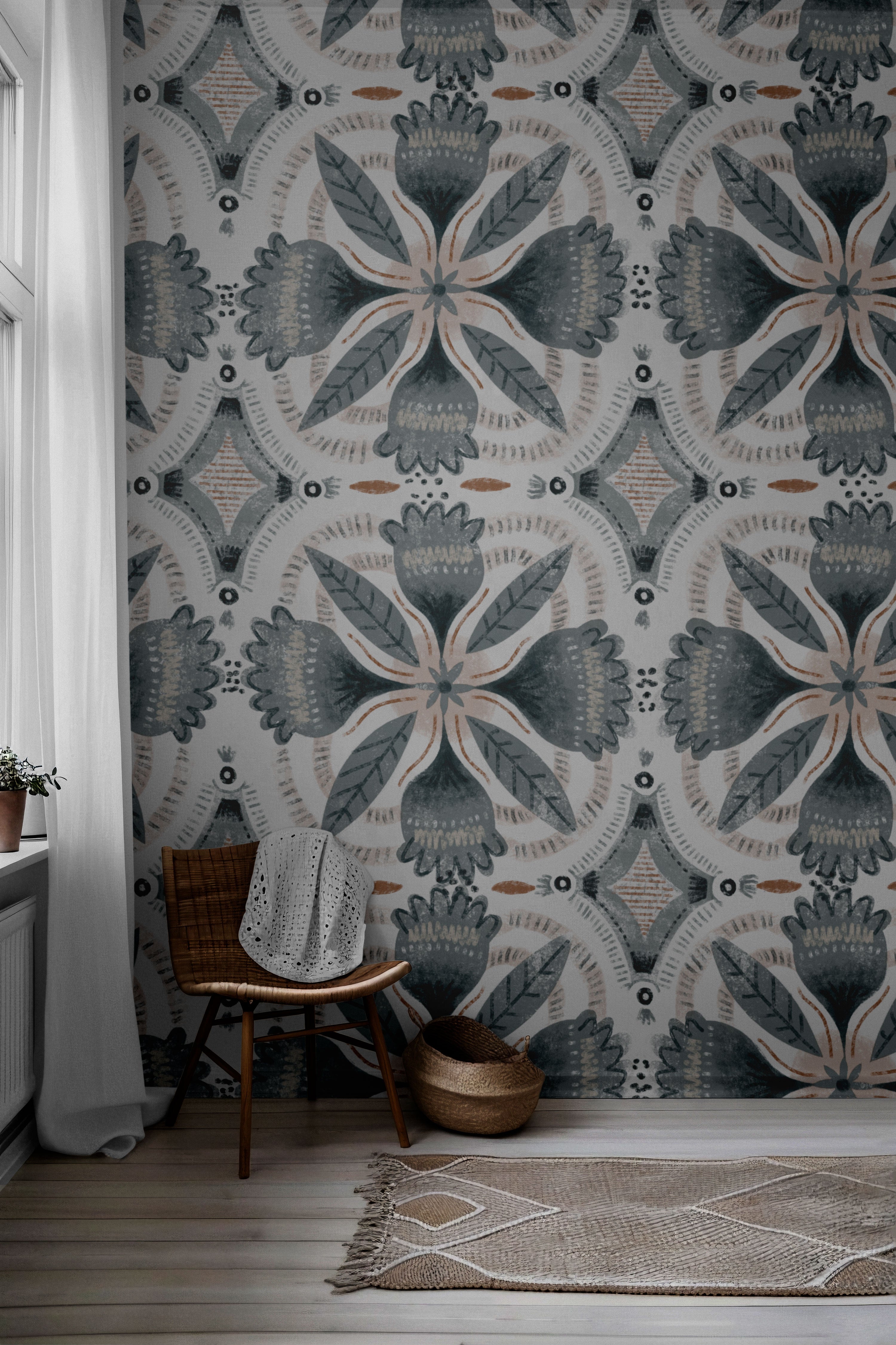 Helena Grays Peel & Stick Wallpaper