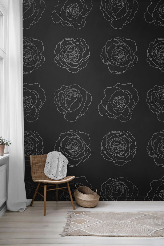 Lined Rose Peel & Stick Wallpaper