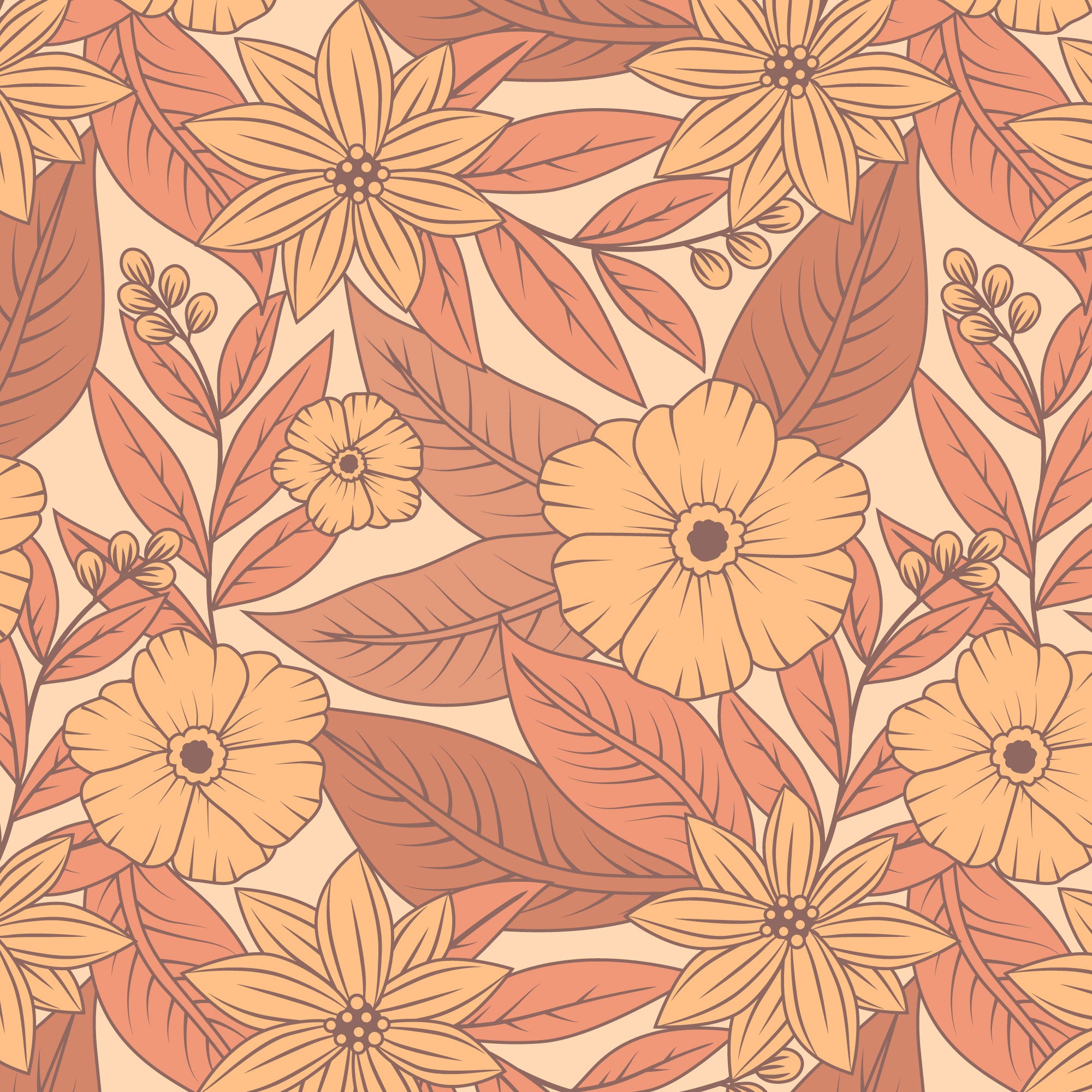 Peach Tropicana Peel & Stick Wallpaper