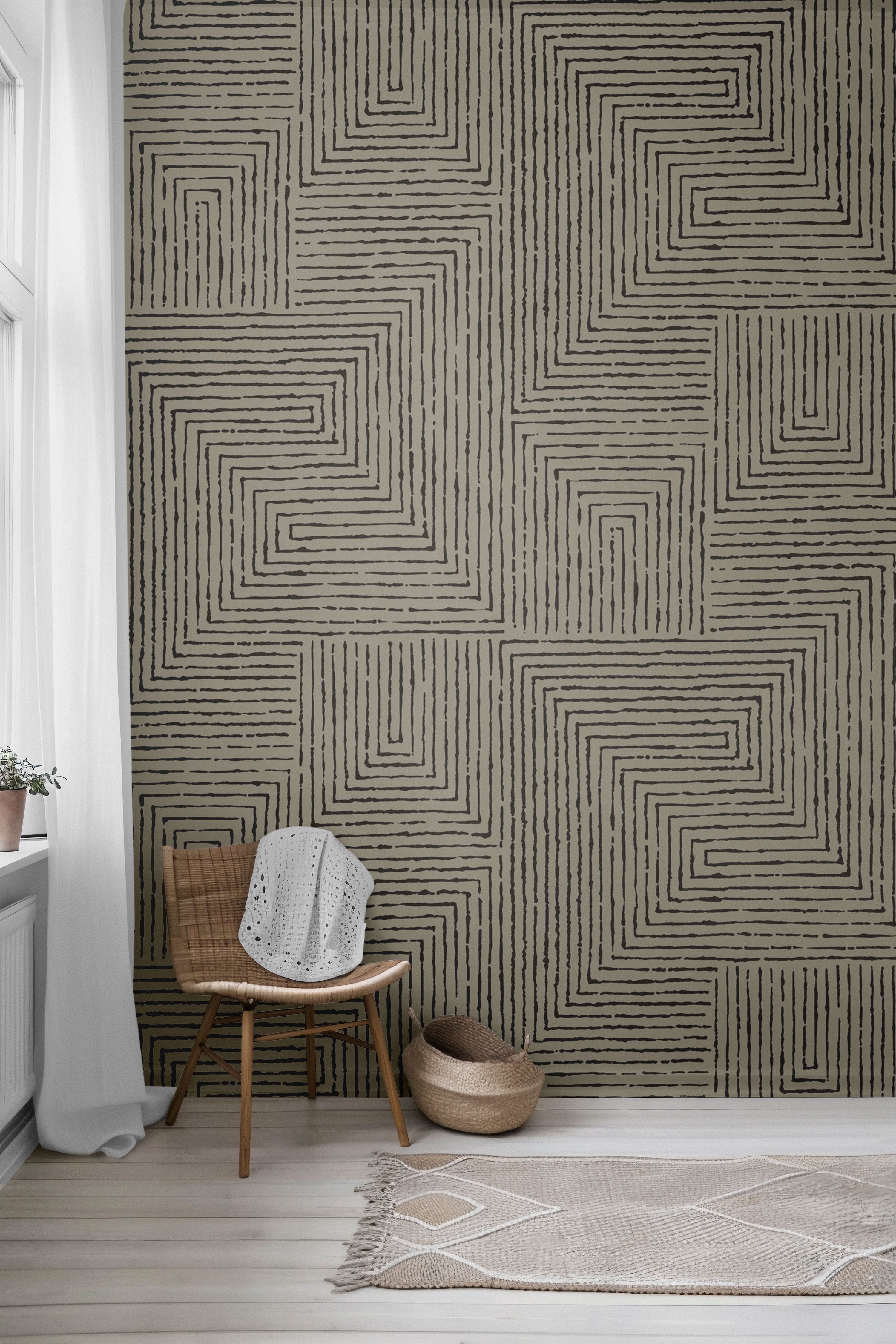 Modern Maze Peel & Stick Wallpaper