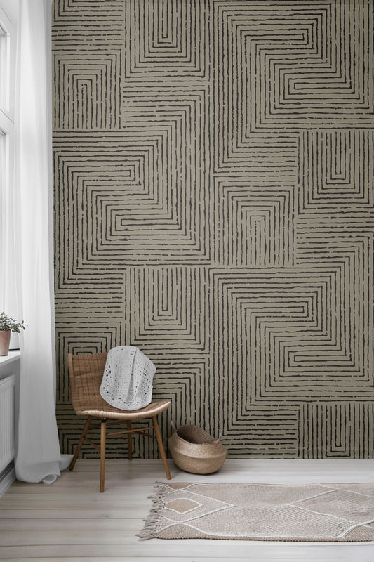 Modern Maze Peel & Stick Wallpaper