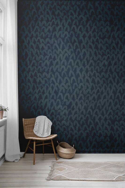 Arched Navy Peel & Stick Wallpaper