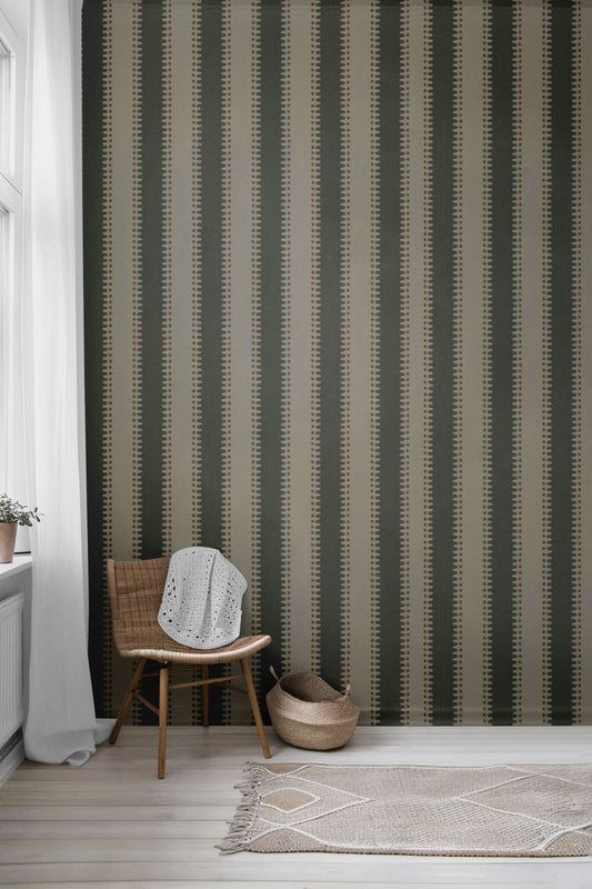 Olive Waved Peel & Stick Wallpaper