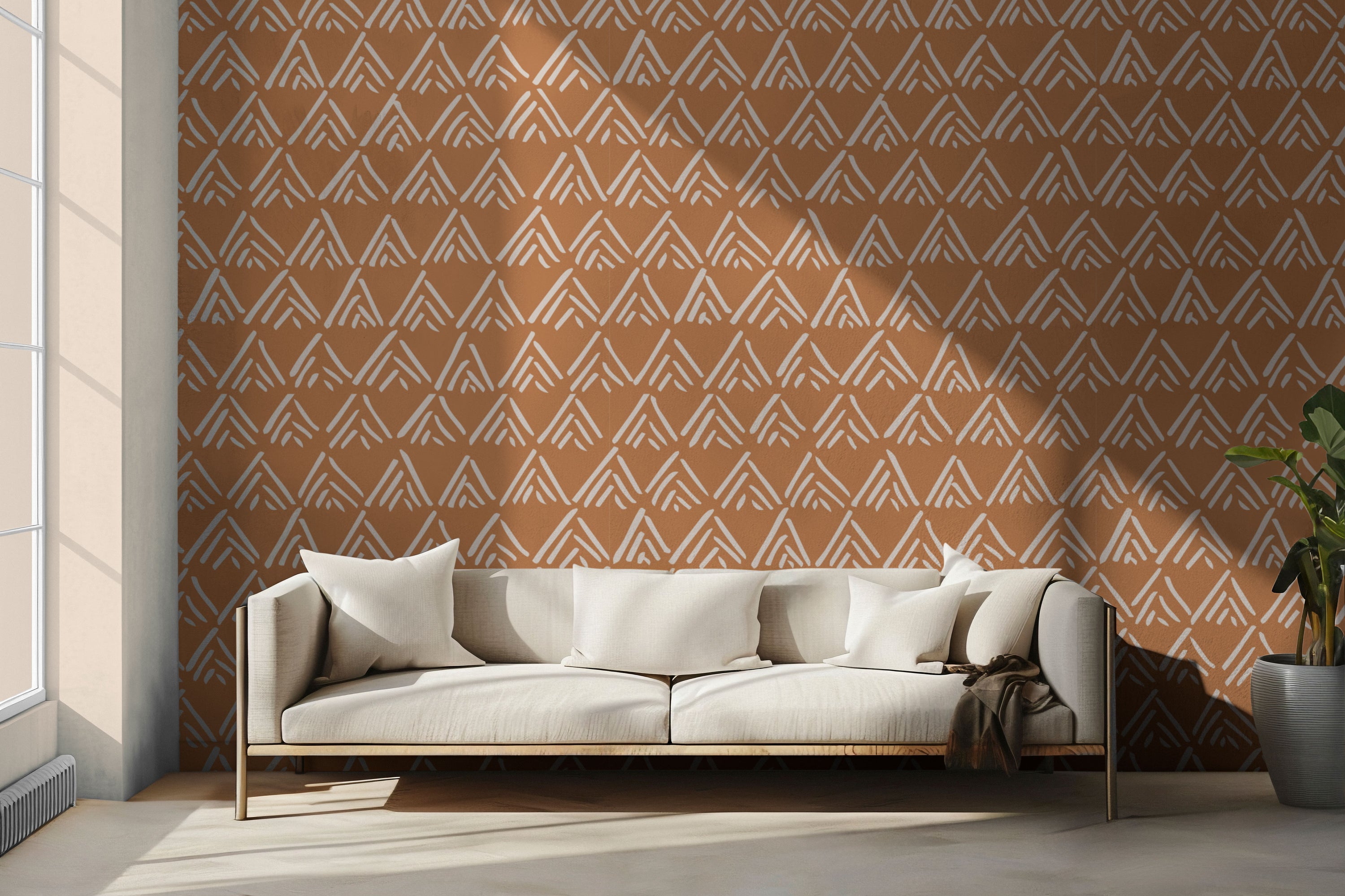Peach Palmer Peel & Stick Wallpaper