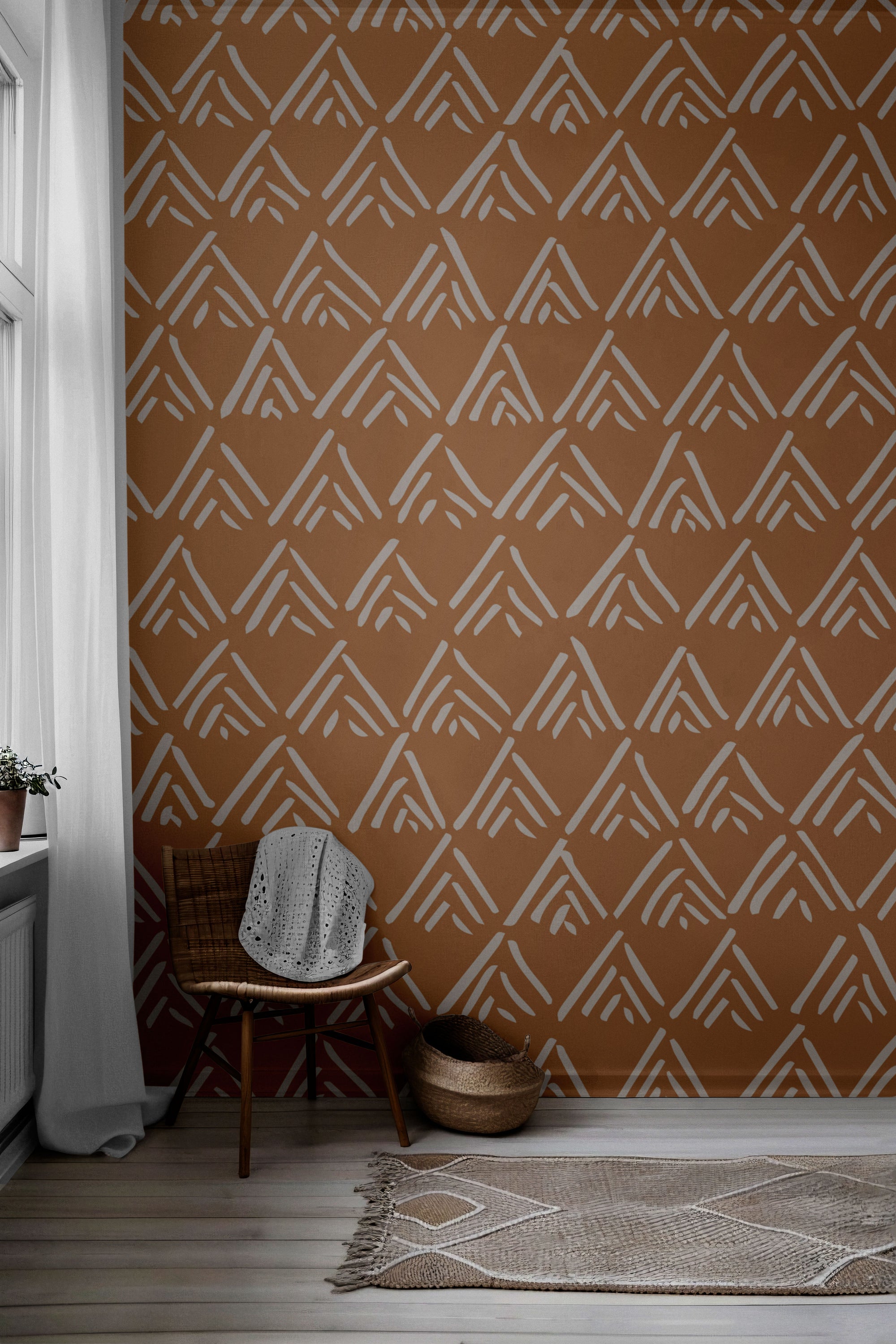 Peach Palmer Peel & Stick Wallpaper