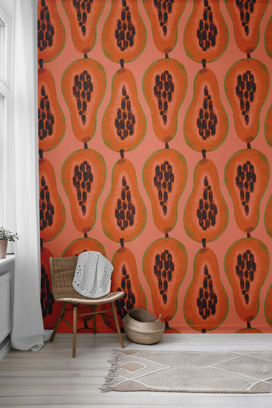 Privy Papaya Peel & Stick Wallpaper