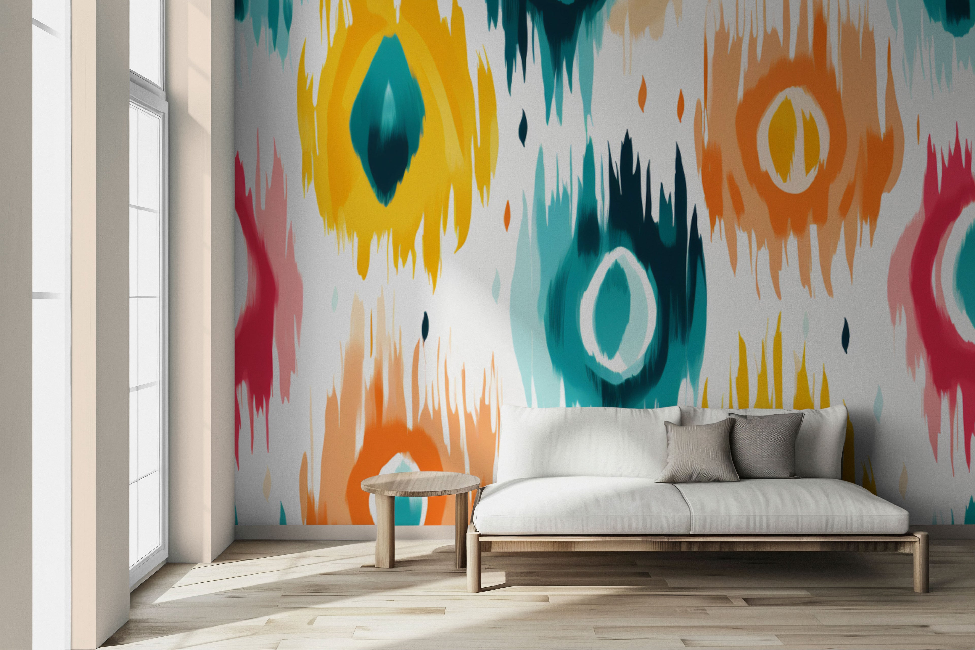 Rainbowed Ikat Peel & Stick Wallpaper