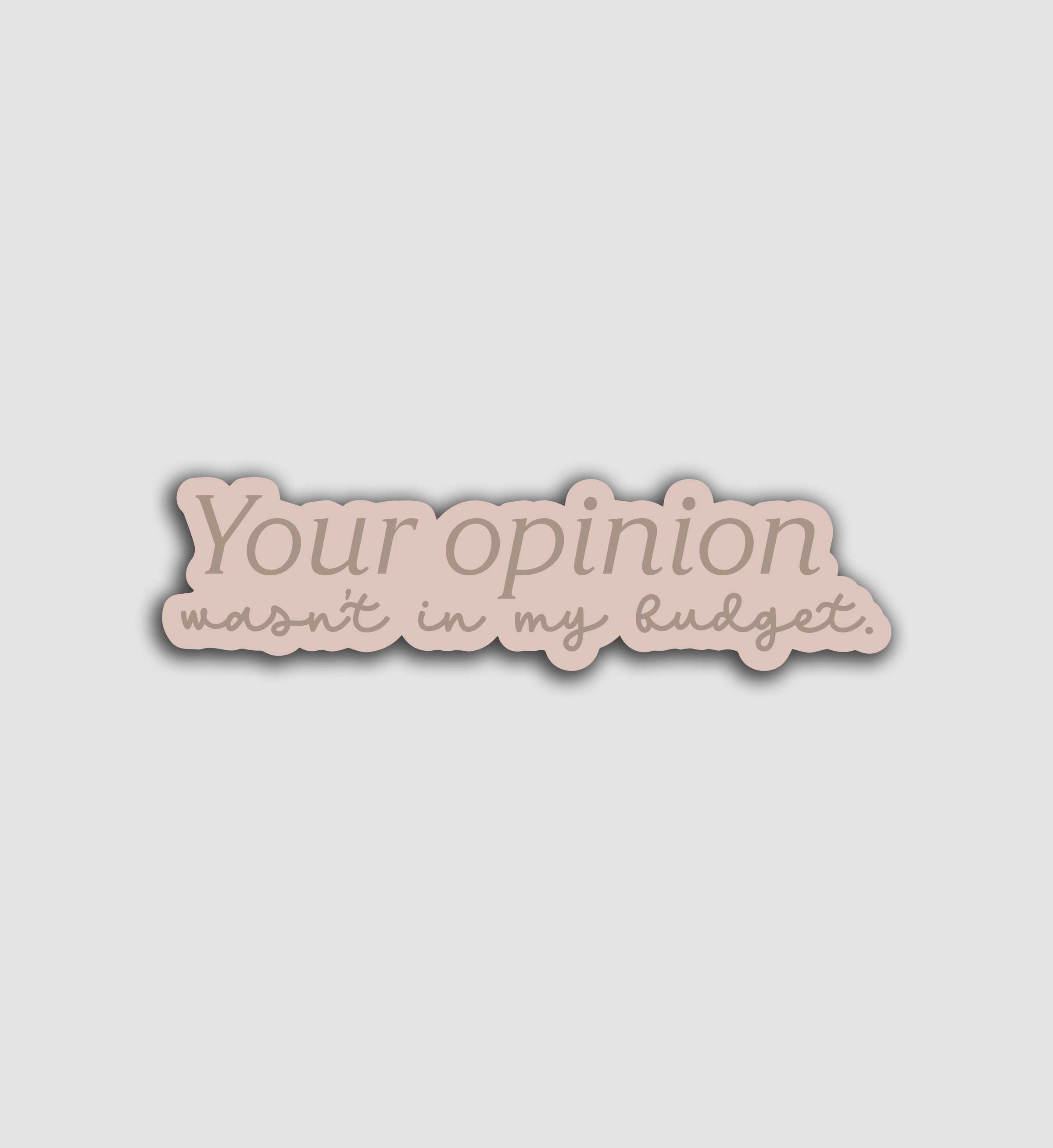 Your Opinion Wasn't In My Budget Sticker