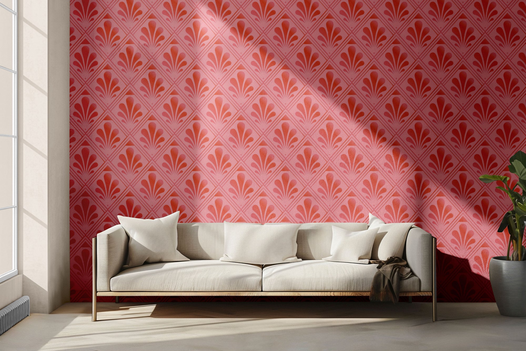 Scalloped Chablis Peel & Stick Wallpaper
