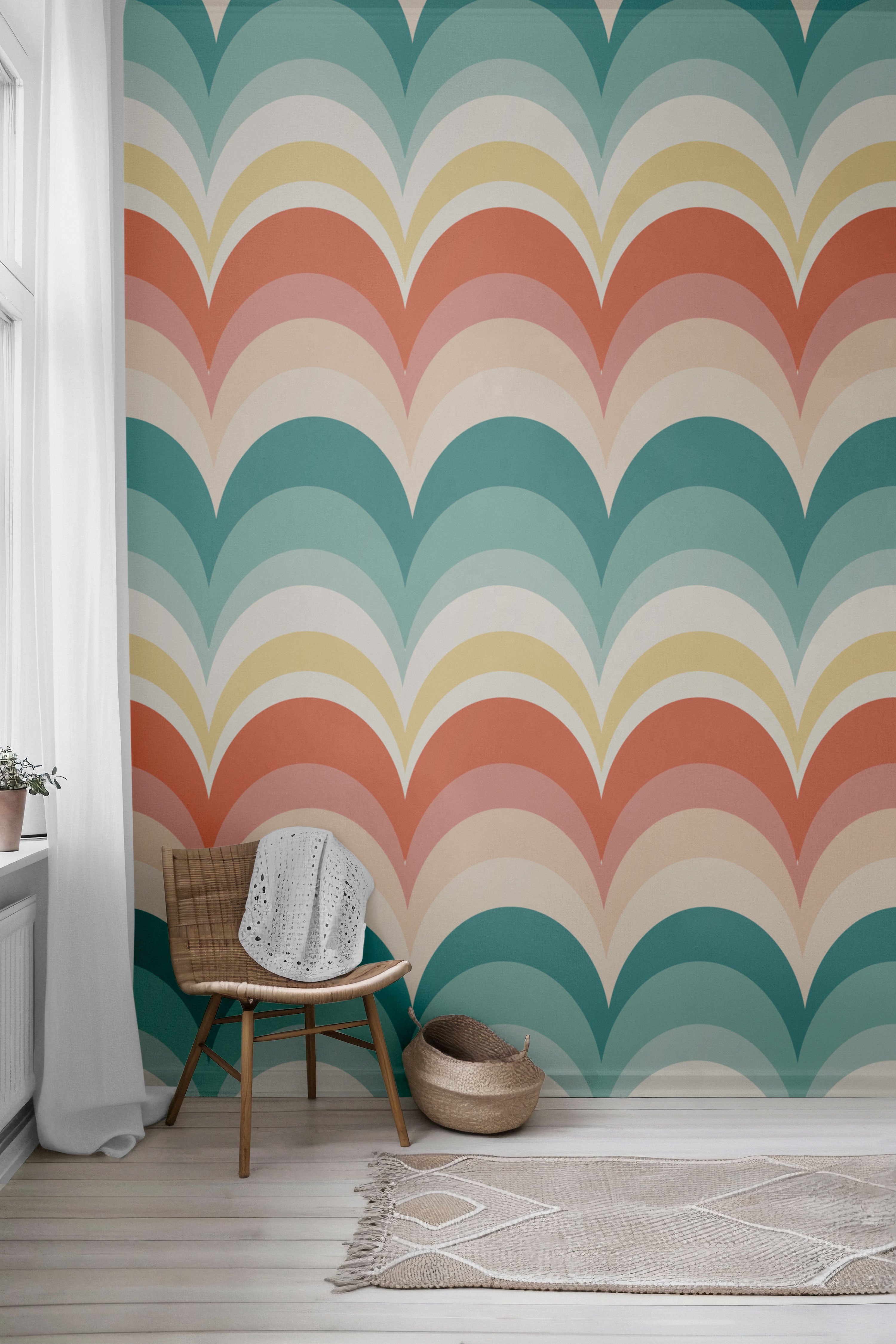 Sherbert Scallops Peel & Stick Wallpaper
