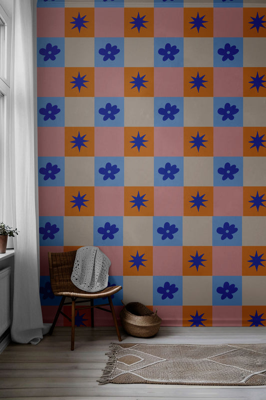 Sherry Checkered Peel & Stick Wallpaper