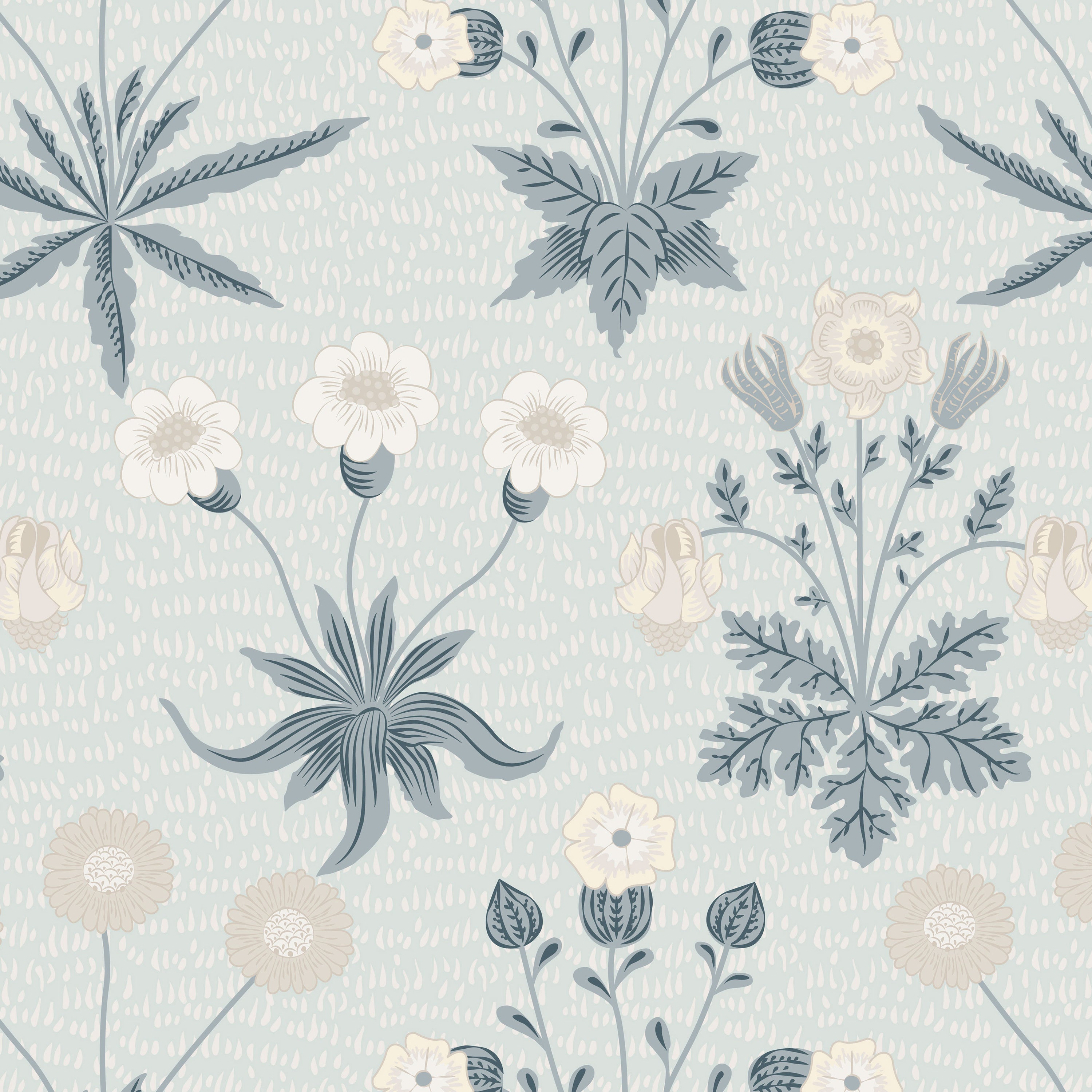 Floral Blues Peel & Stick Wallpaper