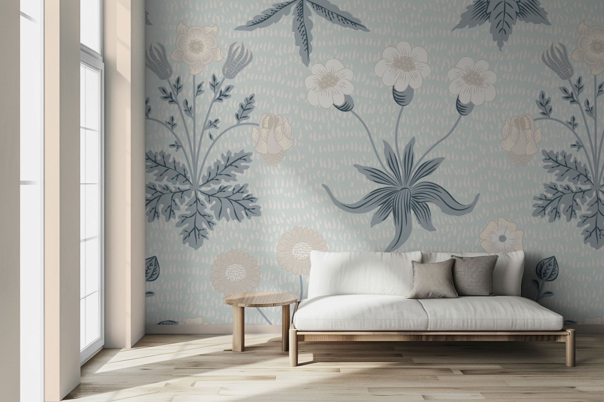Floral Blues Peel & Stick Wallpaper