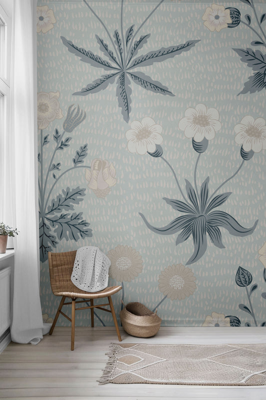 Floral Blues Peel & Stick Wallpaper
