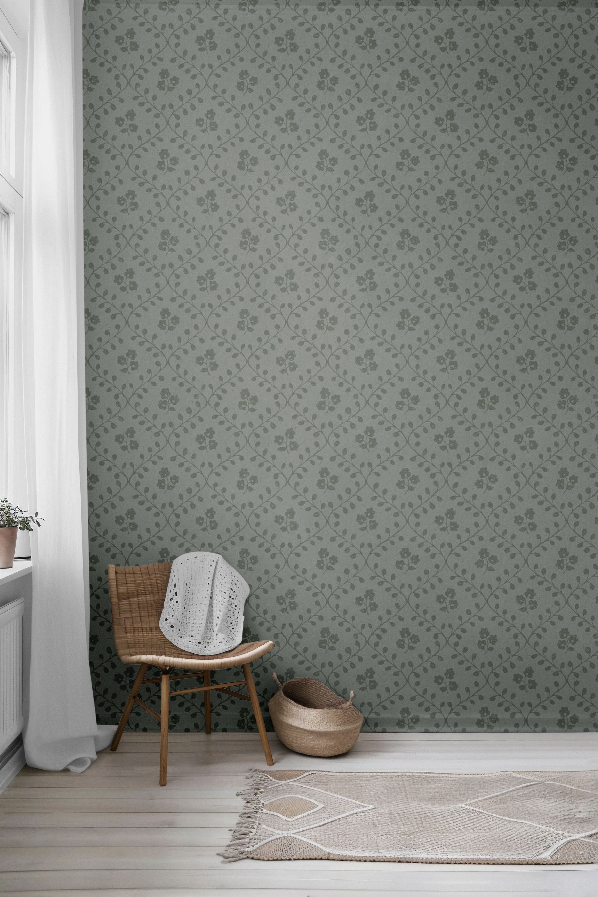 Stitched Blooms Peel & Stick Wallpaper