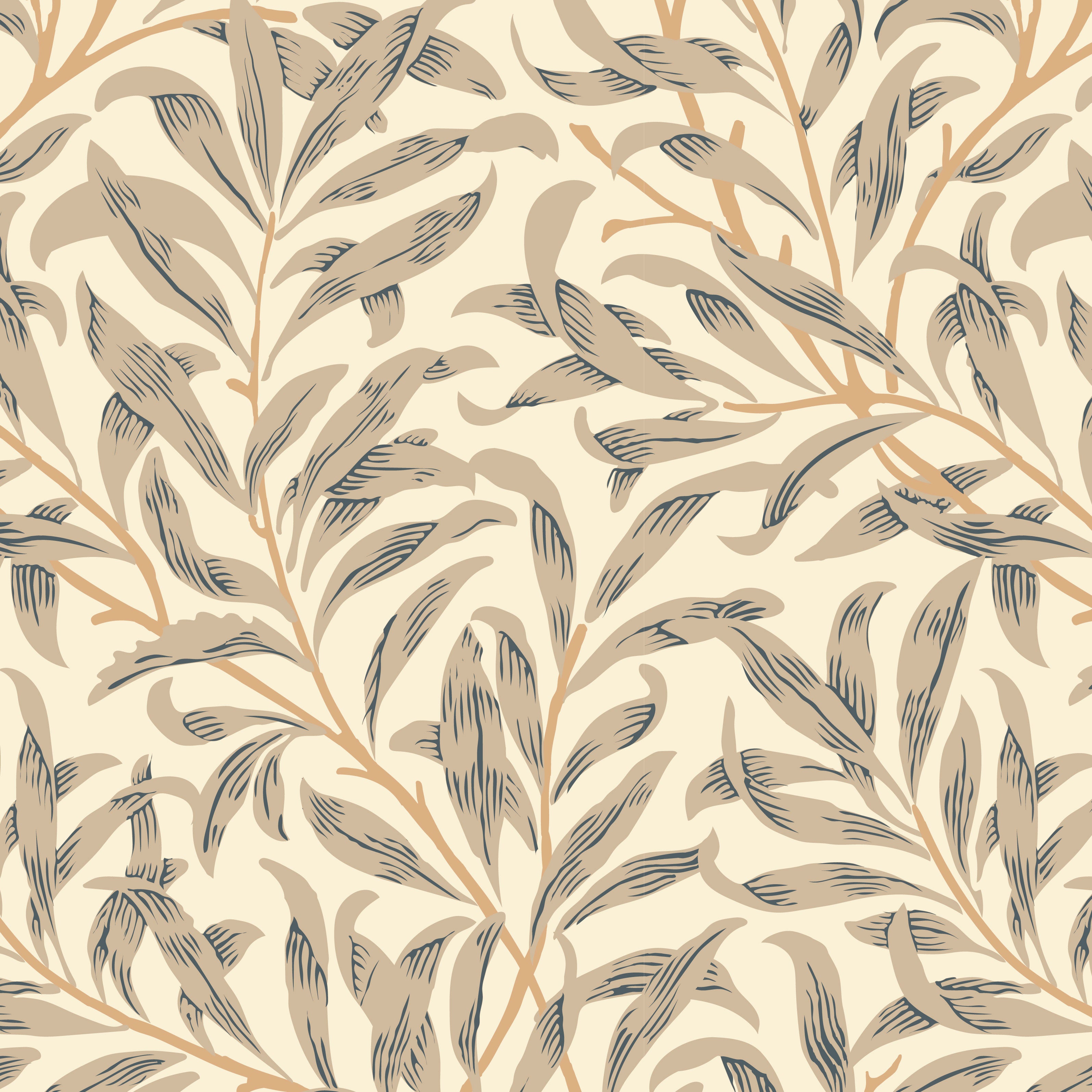 Taupe Vines Peel & Stick Wallpaper