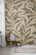 Taupe Vines Peel & Stick Wallpaper